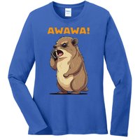 Rock Hyrax Awawa Angry Phonecall Ladies Long Sleeve Shirt