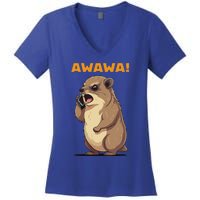 Rock Hyrax Awawa Angry Phonecall Women's V-Neck T-Shirt