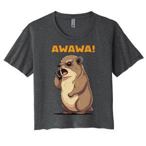 Rock Hyrax Awawa Angry Phonecall Women's Crop Top Tee