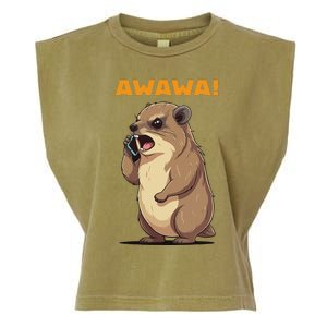 Rock Hyrax Awawa Angry Phonecall Garment-Dyed Women's Muscle Tee