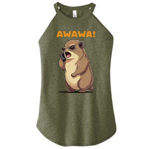 Rock Hyrax Awawa Angry Phonecall Women's Perfect Tri Rocker Tank