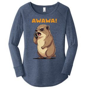 Rock Hyrax Awawa Angry Phonecall Women's Perfect Tri Tunic Long Sleeve Shirt