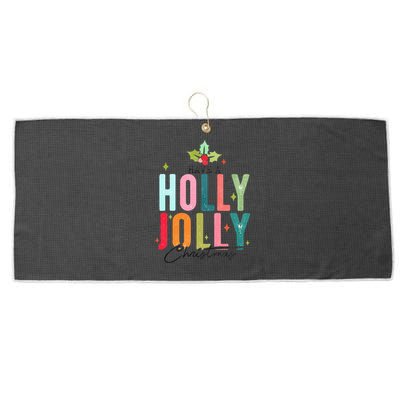 Retro Have A Holly Jolly Christmas Funny Large Microfiber Waffle Golf Towel