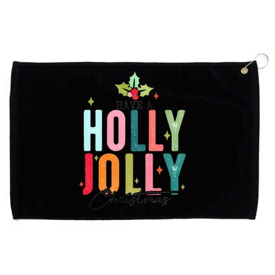 Retro Have A Holly Jolly Christmas Funny Grommeted Golf Towel