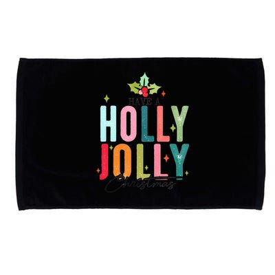 Retro Have A Holly Jolly Christmas Funny Microfiber Hand Towel