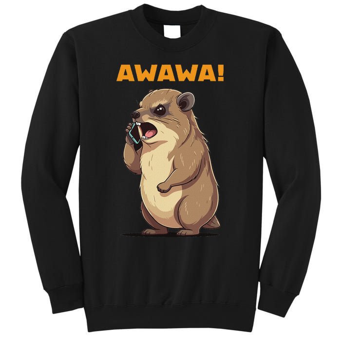 Rock Hyrax Awawa Angry Phonecall Funny Groundhog Dassie Sweatshirt