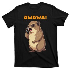 Rock Hyrax Awawa Angry Phonecall Funny Groundhog Dassie T-Shirt