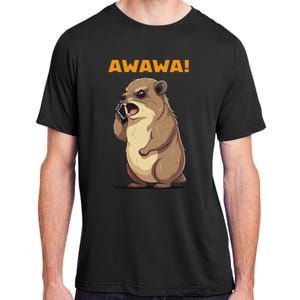 Rock Hyrax Awawa Angry Phonecall Funny Groundhog Dassie Adult ChromaSoft Performance T-Shirt