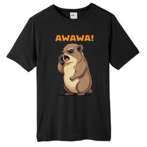 Rock Hyrax Awawa Angry Phonecall Funny Groundhog Dassie Tall Fusion ChromaSoft Performance T-Shirt