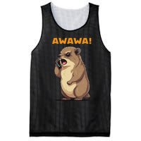 Rock Hyrax Awawa Angry Phonecall Funny Groundhog Dassie Mesh Reversible Basketball Jersey Tank