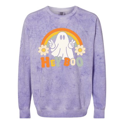 rainbow hey boo cute ghost  halloween customer Colorblast Crewneck Sweatshirt