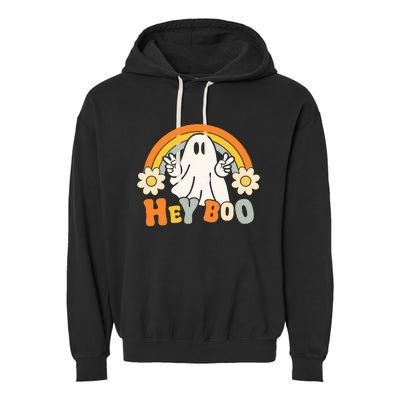 rainbow hey boo cute ghost  halloween customer Garment-Dyed Fleece Hoodie