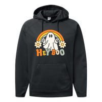 rainbow hey boo cute ghost  halloween customer Performance Fleece Hoodie