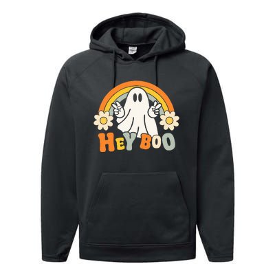 rainbow hey boo cute ghost  halloween customer Performance Fleece Hoodie