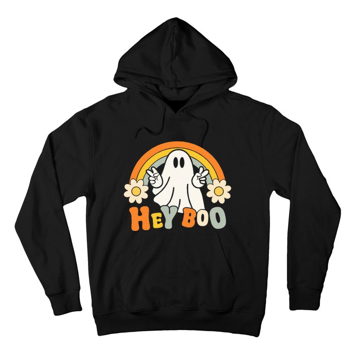 rainbow hey boo cute ghost  halloween customer Hoodie