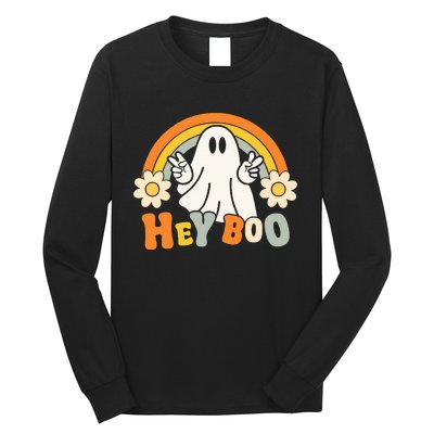 rainbow hey boo cute ghost  halloween customer Long Sleeve Shirt