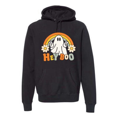 rainbow hey boo cute ghost  halloween customer Premium Hoodie