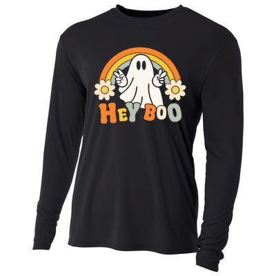 rainbow hey boo cute ghost  halloween customer Cooling Performance Long Sleeve Crew