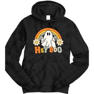 rainbow hey boo cute ghost  halloween customer Tie Dye Hoodie