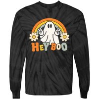 rainbow hey boo cute ghost  halloween customer Tie-Dye Long Sleeve Shirt