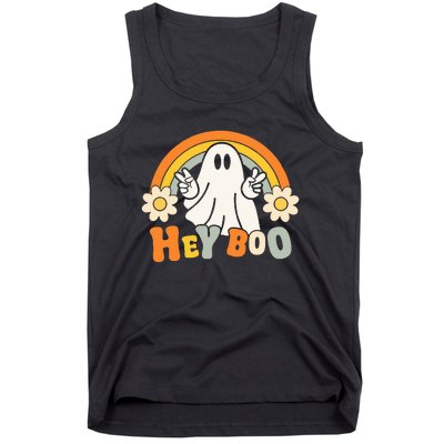 rainbow hey boo cute ghost  halloween customer Tank Top