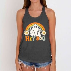 rainbow hey boo cute ghost  halloween customer Women's Knotted Racerback Tank