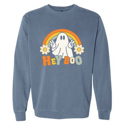 rainbow hey boo cute ghost  halloween customer Garment-Dyed Sweatshirt