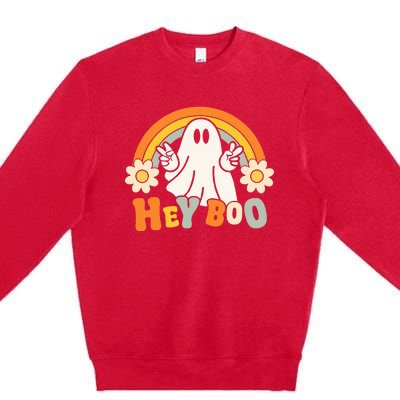 rainbow hey boo cute ghost  halloween customer Premium Crewneck Sweatshirt