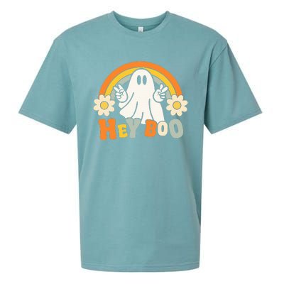 rainbow hey boo cute ghost  halloween customer Sueded Cloud Jersey T-Shirt