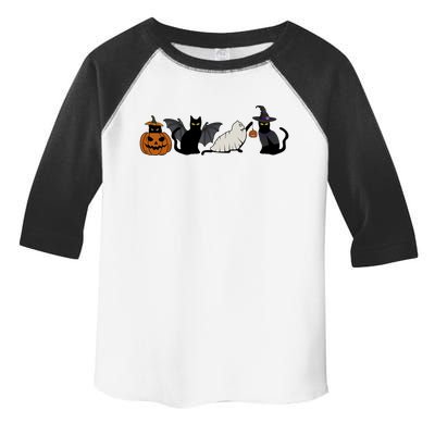 Retro Halloween Black Cat Pumpkin Cat Ghost For Cat Lovers Gift Toddler Fine Jersey T-Shirt