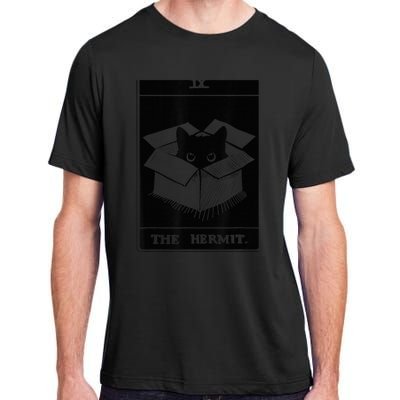 Retro Halloween Black Cat The Hermit Tarot Card Witchcraft Adult ChromaSoft Performance T-Shirt