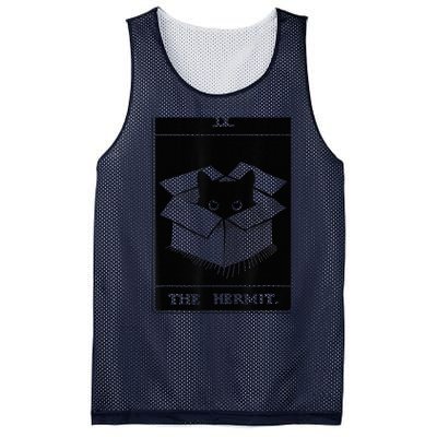 Retro Halloween Black Cat The Hermit Tarot Card Witchcraft Mesh Reversible Basketball Jersey Tank