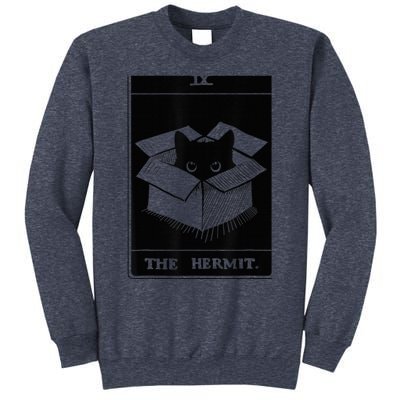 Retro Halloween Black Cat The Hermit Tarot Card Witchcraft Sweatshirt