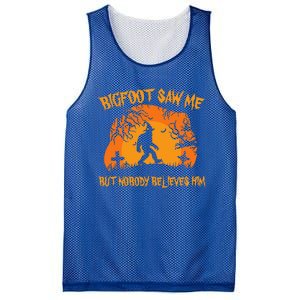 Retro Halloween Bigfoot Saw Me But Nobody Believes Him Gift Mesh Reversible Basketball Jersey Tank