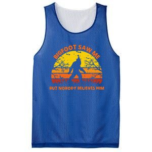 Retro Halloween Bigfoot Saw Me But Nobody Believes Him Mesh Reversible Basketball Jersey Tank