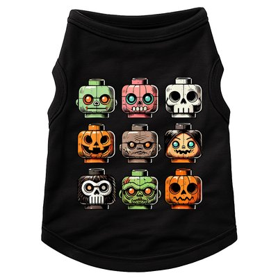 Retro Horror Bricks Head Scary Halloween Mask Doggie Tank