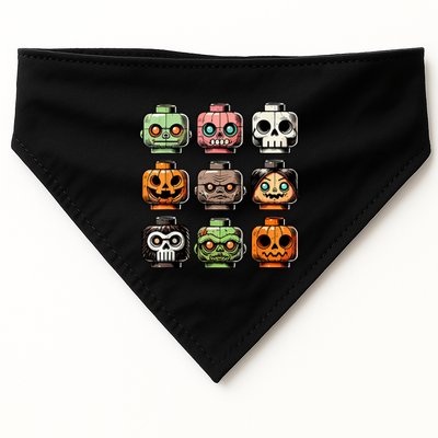 Retro Horror Bricks Head Scary Halloween Mask USA-Made Doggie Bandana