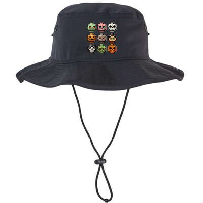 Retro Horror Bricks Head Scary Halloween Mask Bucket Hat