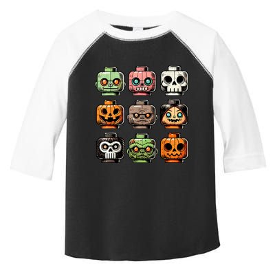 Retro Horror Bricks Head Scary Halloween Mask Toddler Fine Jersey T-Shirt