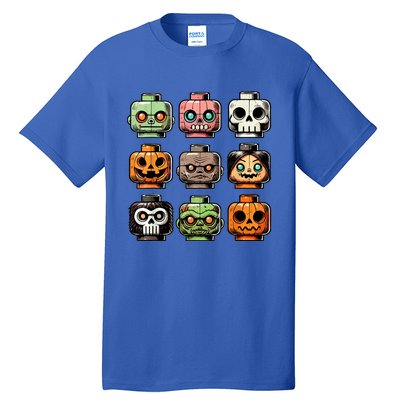 Retro Horror Bricks Head Scary Halloween Mask Tall T-Shirt