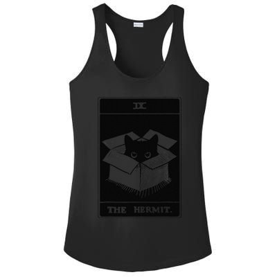 Retro Halloween Black Cat The Hermit Tarot Card Witchcraft Ladies PosiCharge Competitor Racerback Tank