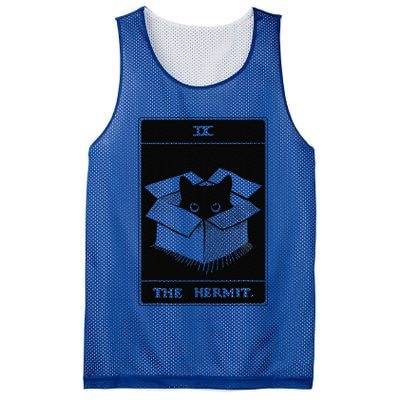 Retro Halloween Black Cat The Hermit Tarot Card Witchcraft Mesh Reversible Basketball Jersey Tank