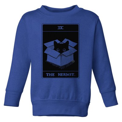 Retro Halloween Black Cat The Hermit Tarot Card Witchcraft Toddler Sweatshirt