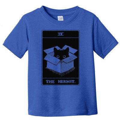 Retro Halloween Black Cat The Hermit Tarot Card Witchcraft Toddler T-Shirt