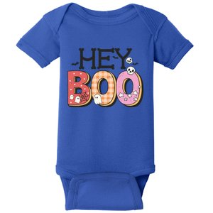 Retro Hey Boo Cute Ghost Funny Halloween Cute Gift Baby Bodysuit