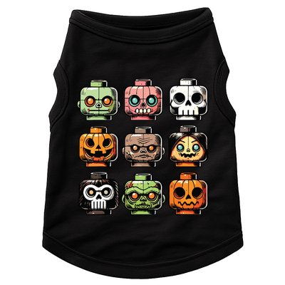 Retro Horror Bricks Head Scary Halloween Mask Doggie Tank