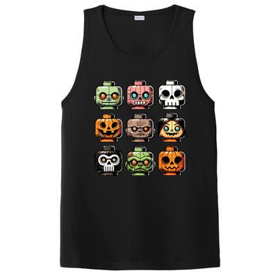 Retro Horror Bricks Head Scary Halloween Mask PosiCharge Competitor Tank