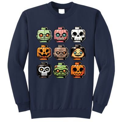 Retro Horror Bricks Head Scary Halloween Mask Sweatshirt