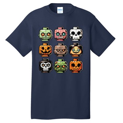 Retro Horror Bricks Head Scary Halloween Mask Tall T-Shirt