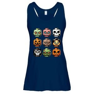 Retro Horror Bricks Head Scary Halloween Mask Ladies Essential Flowy Tank